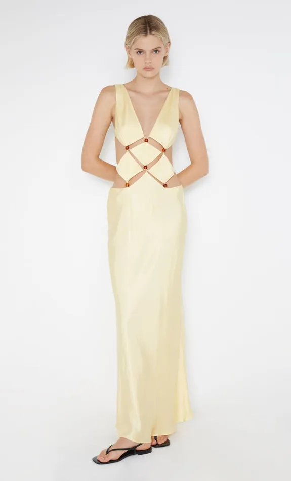 Women AGATHE DIAMOND DRESS 8211 BUTTER YELLOW Bec Bridge Maxi Dresses