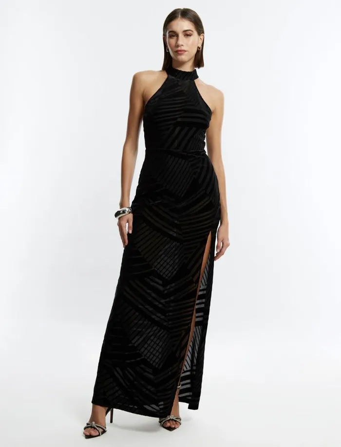 Women Allegra Halter Gown Black BCBG Dresses Women Allegra Halter Gown Black BCBG Dresses