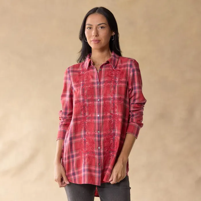 Women Amadi Plaid Tunic Red Plaid Sundance Catalog Tops Women Amadi Plaid Tunic Red Plaid Sundance Catalog Tops