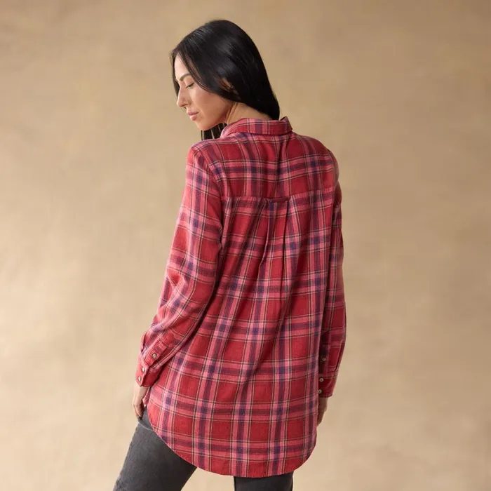 Women Amadi Plaid Tunic Red Plaid Sundance Catalog Tops Women Amadi Plaid Tunic Red Plaid Sundance Catalog Tops