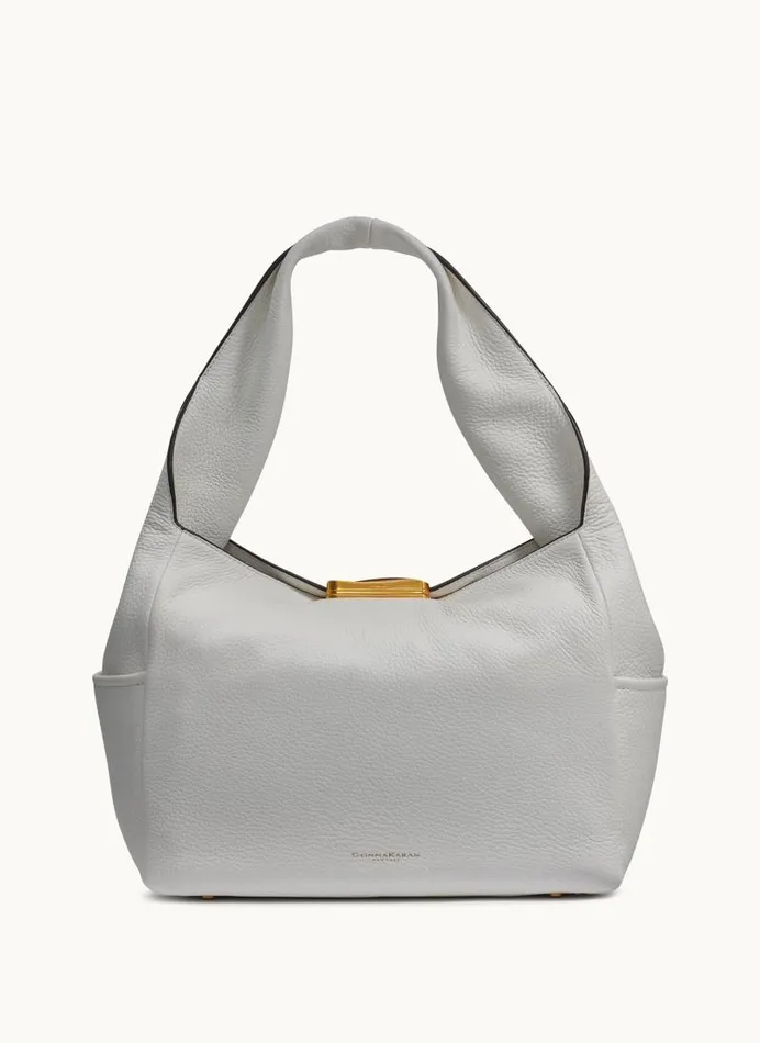 Women AMAGANSETT SHOULDER BAG Brilliant White Donna Karan New York Shoulder And Hobo Bags Women AMAGANSETT SHOULDER BAG Brilliant White Donna Karan New York Shoulder And Hobo Bags