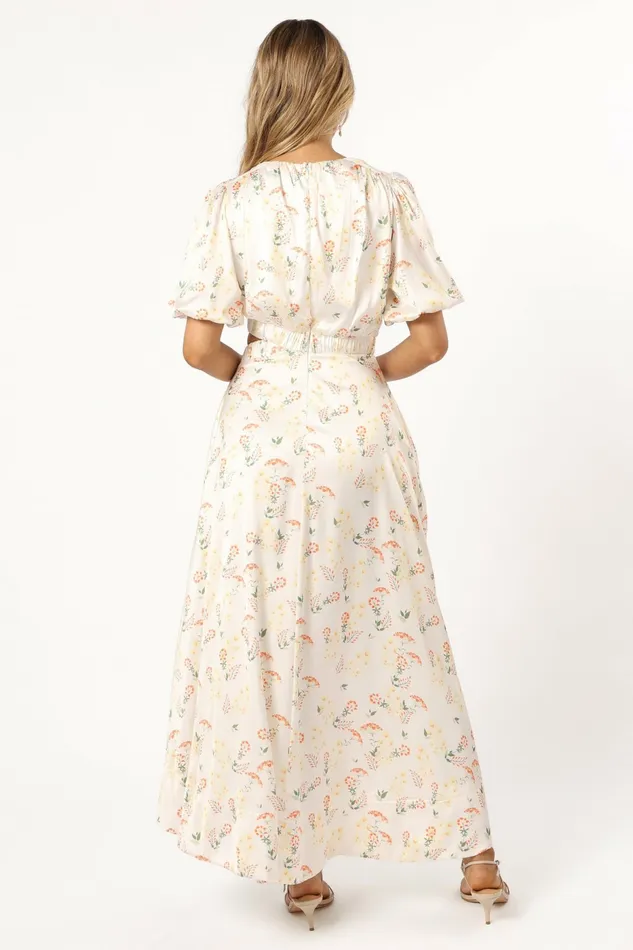 Women Aminah Puff Sleeve Dress Yellow Floral Floral Dresses Petal and Pup