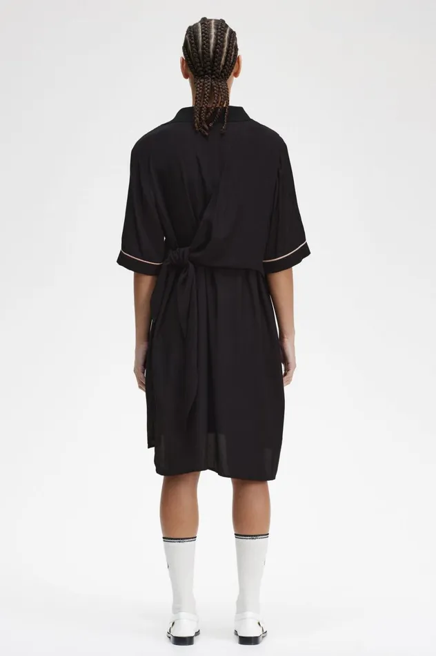 Women Amy Winehouse FoundationBowling Shirt Dress Black Fred Perry Dresses