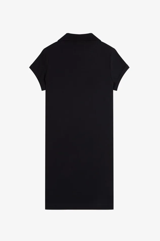 Women Amy Winehouse FoundationEmbroidered Piqu Dress Black Fred Perry Dresses
