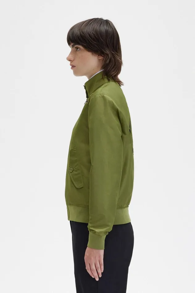 Women Amy Winehouse FoundationPrinted Lining ZipThrough Jacket Parka Green Fred Perry Coats and Jackets