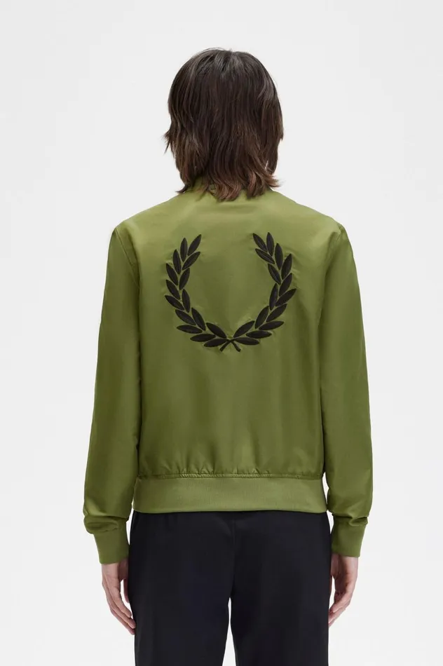 Women Amy Winehouse FoundationPrinted Lining ZipThrough Jacket Parka Green Fred Perry Coats and Jackets