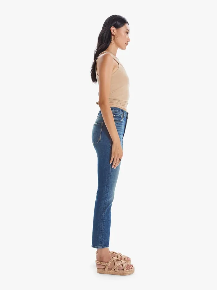 Women Ankle Mother Denim High Waisted Rider Ankle Medium Blue