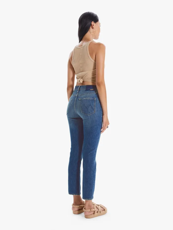 Women Ankle Mother Denim High Waisted Rider Ankle Medium Blue