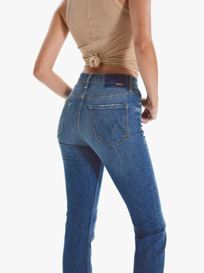Women Ankle Mother Denim High Waisted Rider Ankle Medium Blue