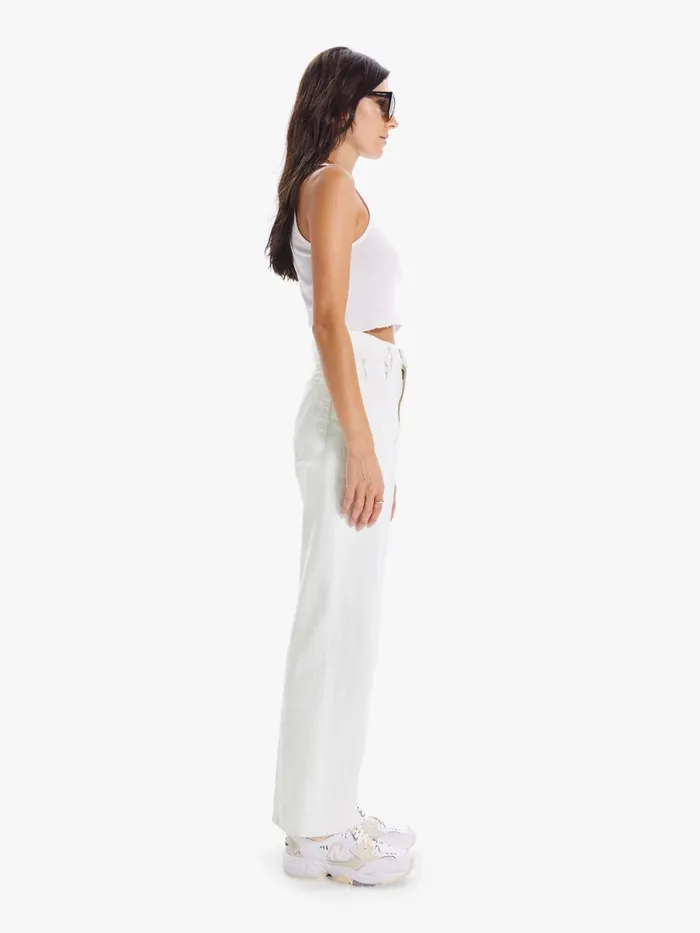 Women Ankle Mother Denim High Waisted Tunnel Vision Ankle White
