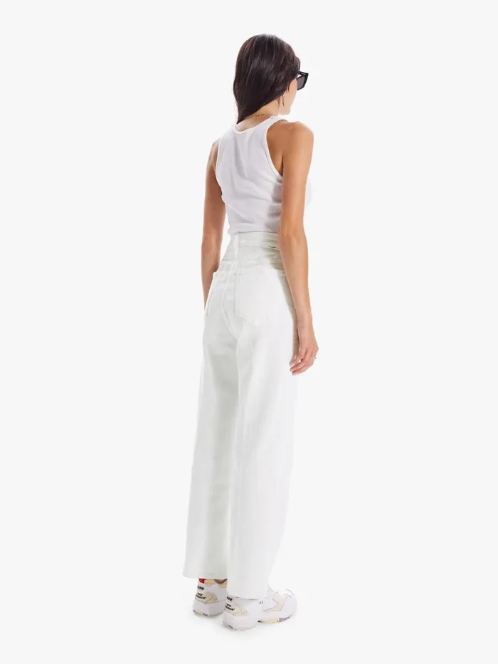 Women Ankle Mother Denim High Waisted Tunnel Vision Ankle White