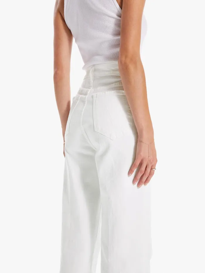 Women Ankle Mother Denim High Waisted Tunnel Vision Ankle White