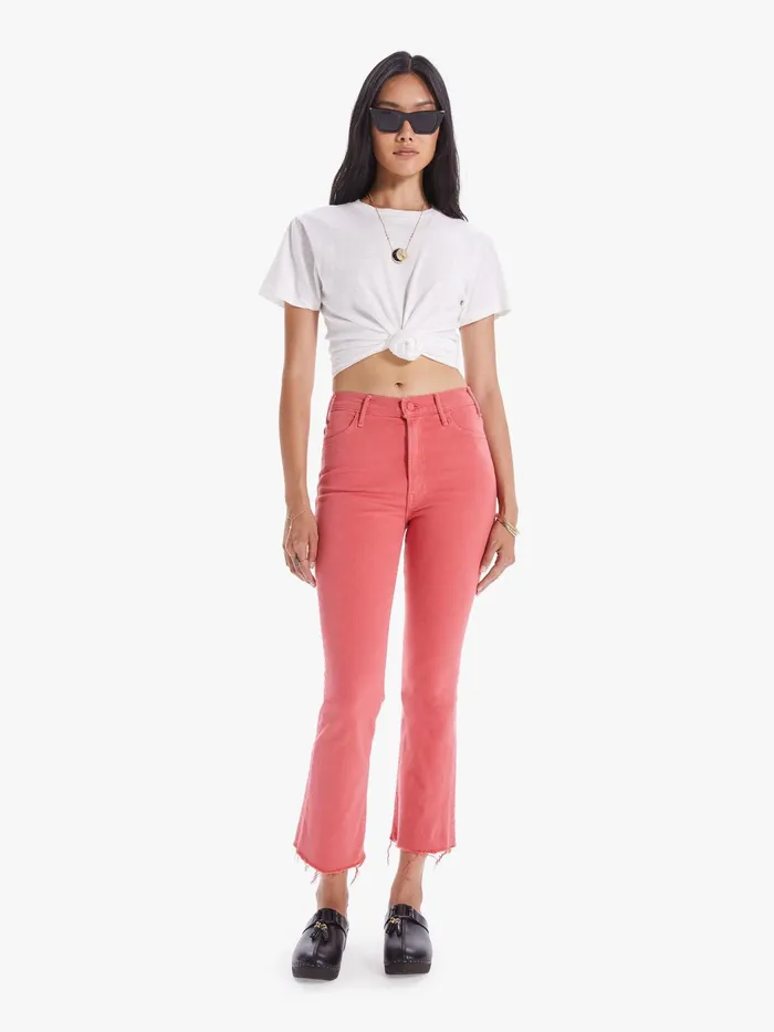 Women Ankle Mother Denim The Hustler Ankle Fray Medium Pink
