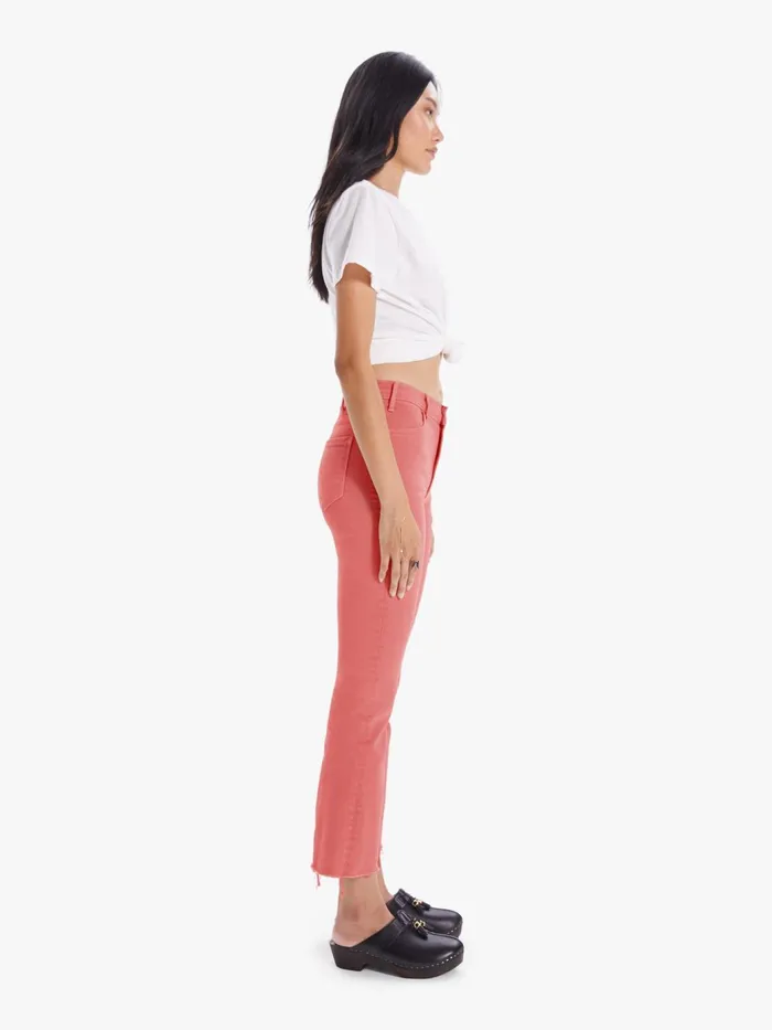 Women Ankle Mother Denim The Hustler Ankle Fray Medium Pink