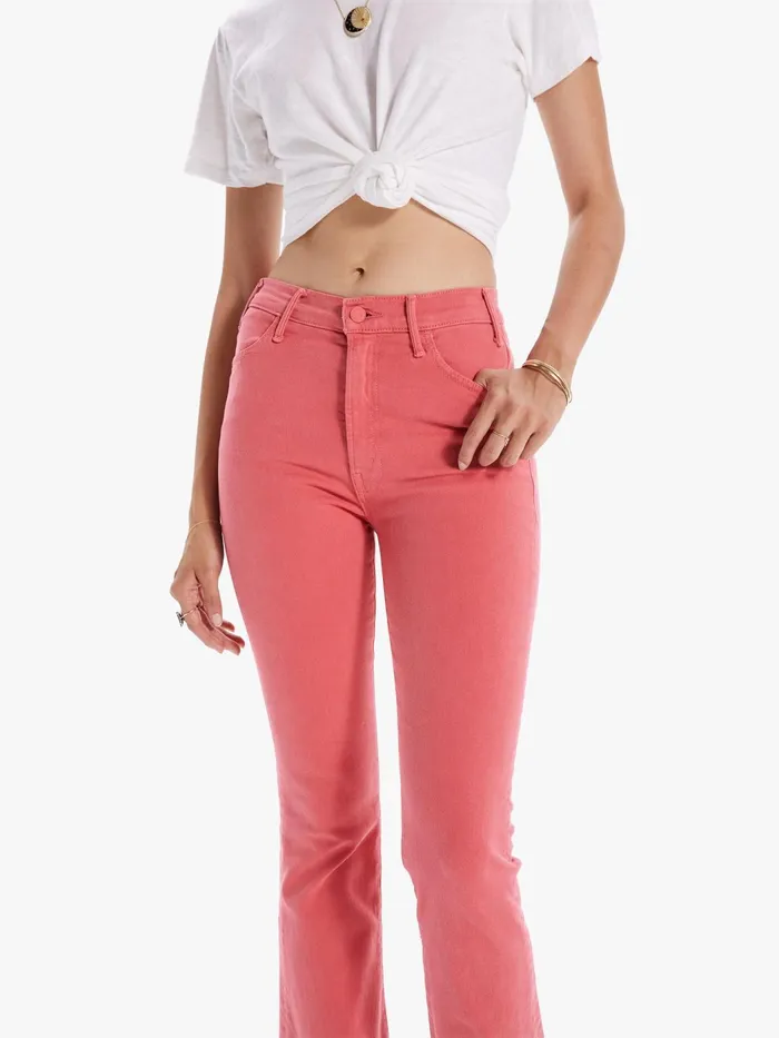 Women Ankle Mother Denim The Hustler Ankle Fray Medium Pink