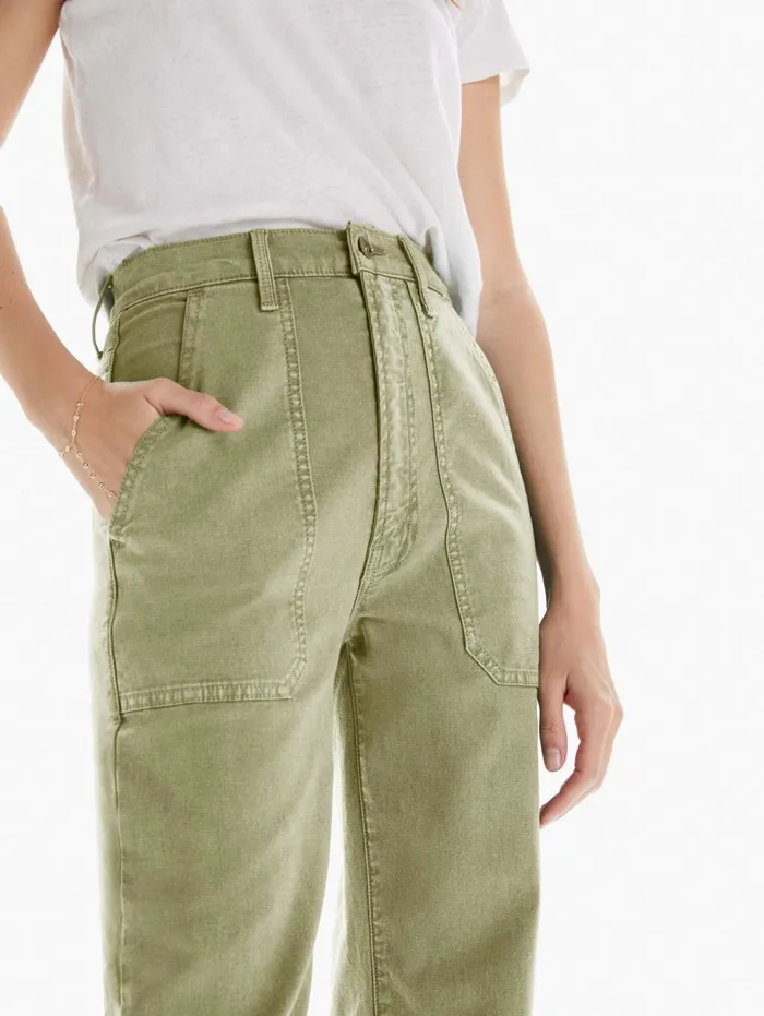Women Ankle Mother Denim The Wrapper Patch Springy Ankle Medium Green