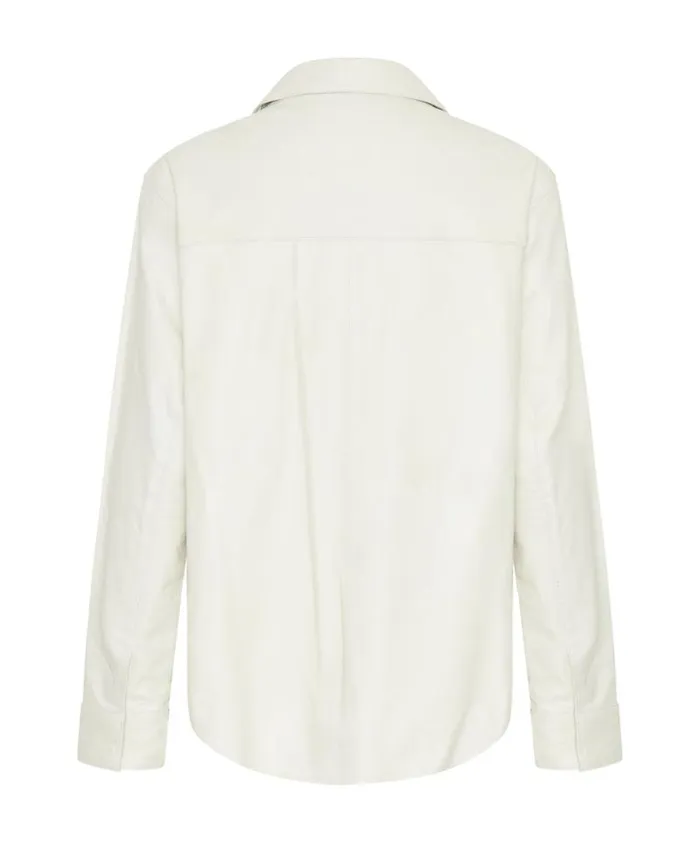 Women ARIA LEATHER OVERSIZED SHACKET WHITE One Teaspoon Shirts Women ARIA LEATHER OVERSIZED SHACKET WHITE One Teaspoon Shirts