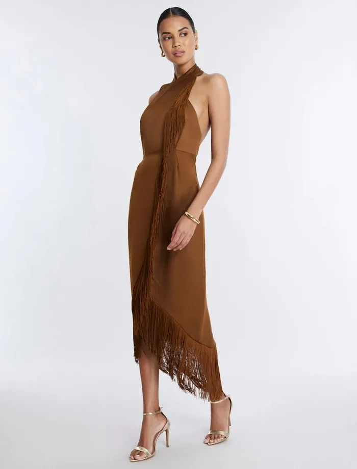 Women Arla Halter Fringe Dress Monks Robe BCBG Dresses Women Arla Halter Fringe Dress Monks Robe BCBG Dresses