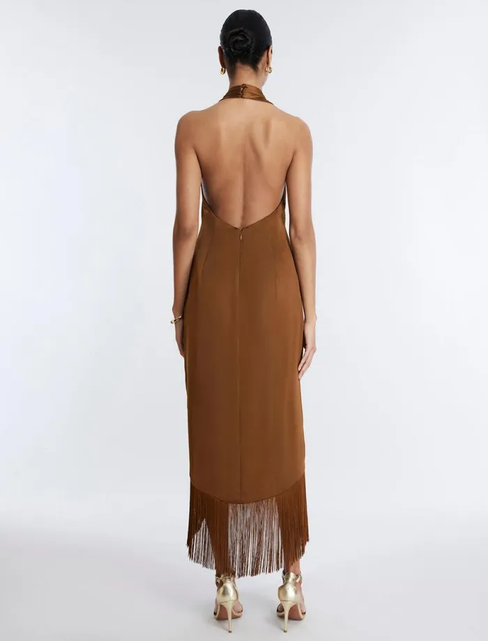 Women Arla Halter Fringe Dress Monks Robe BCBG Dresses Women Arla Halter Fringe Dress Monks Robe BCBG Dresses