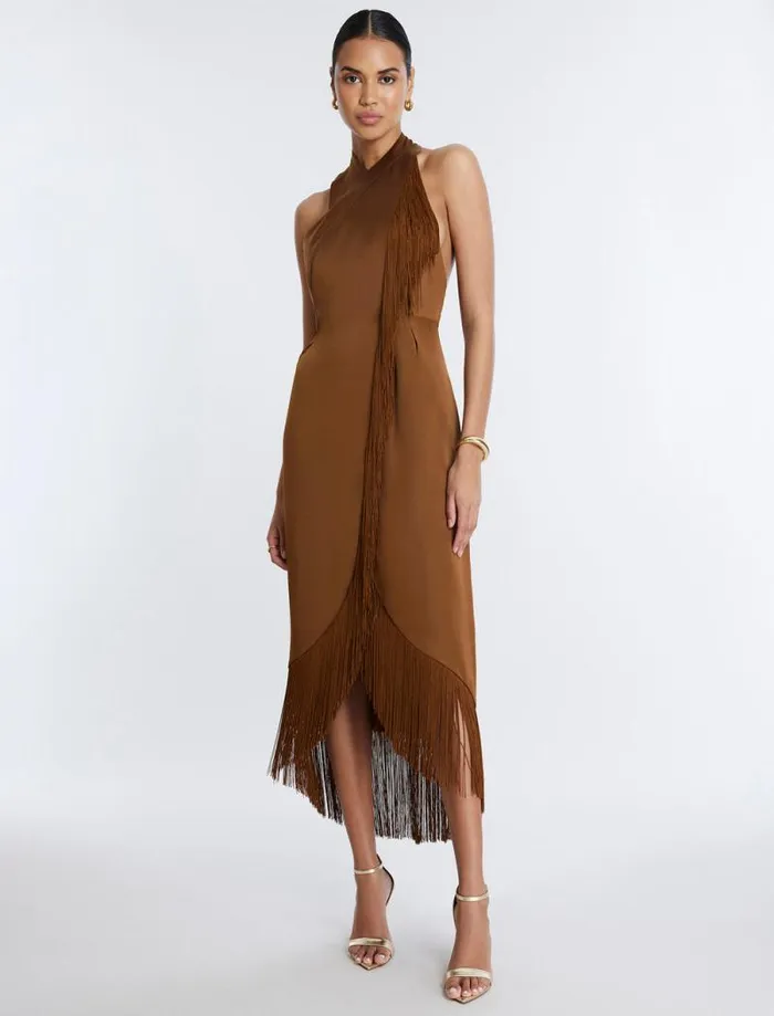 Women Arla Halter Fringe Dress Monks Robe BCBG Dresses Women Arla Halter Fringe Dress Monks Robe BCBG Dresses