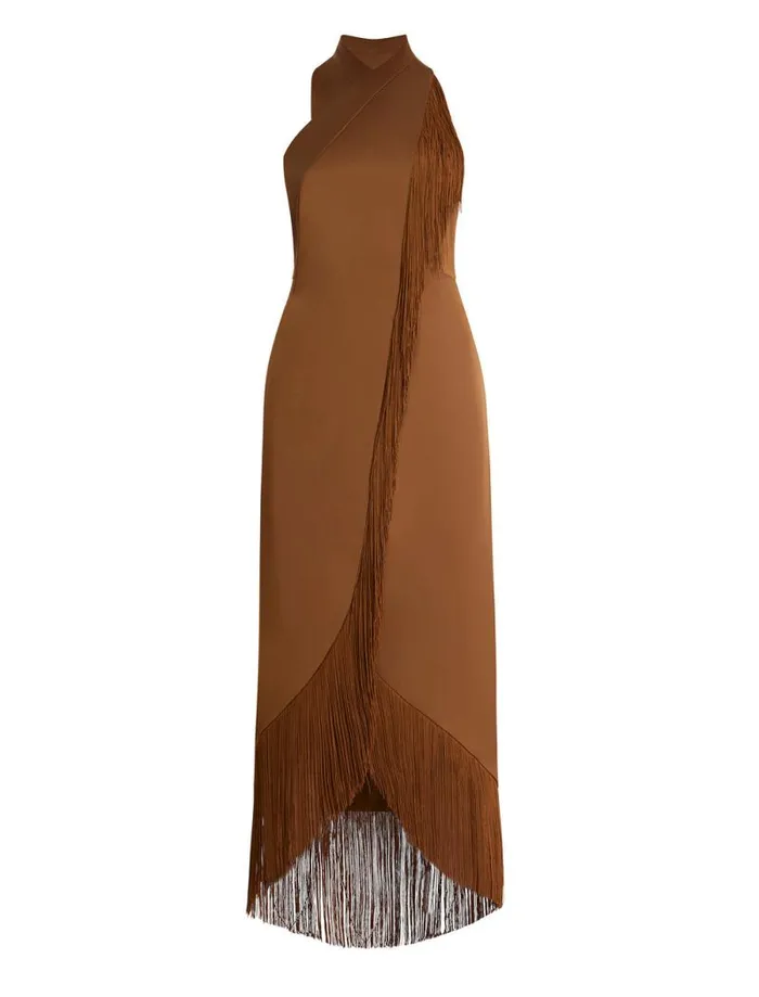 Women Arla Halter Fringe Dress Monks Robe BCBG Dresses Women Arla Halter Fringe Dress Monks Robe BCBG Dresses
