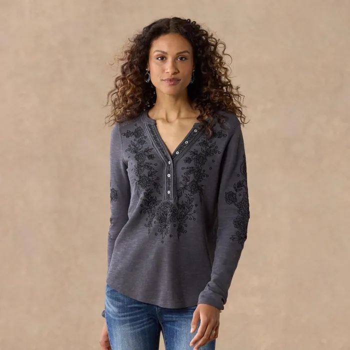 Women Artisan Floral Henley Petite Cherry Sundance Catalog Petite Styles Women Artisan Floral Henley Petite Cherry Sundance Catalog Petite Styles