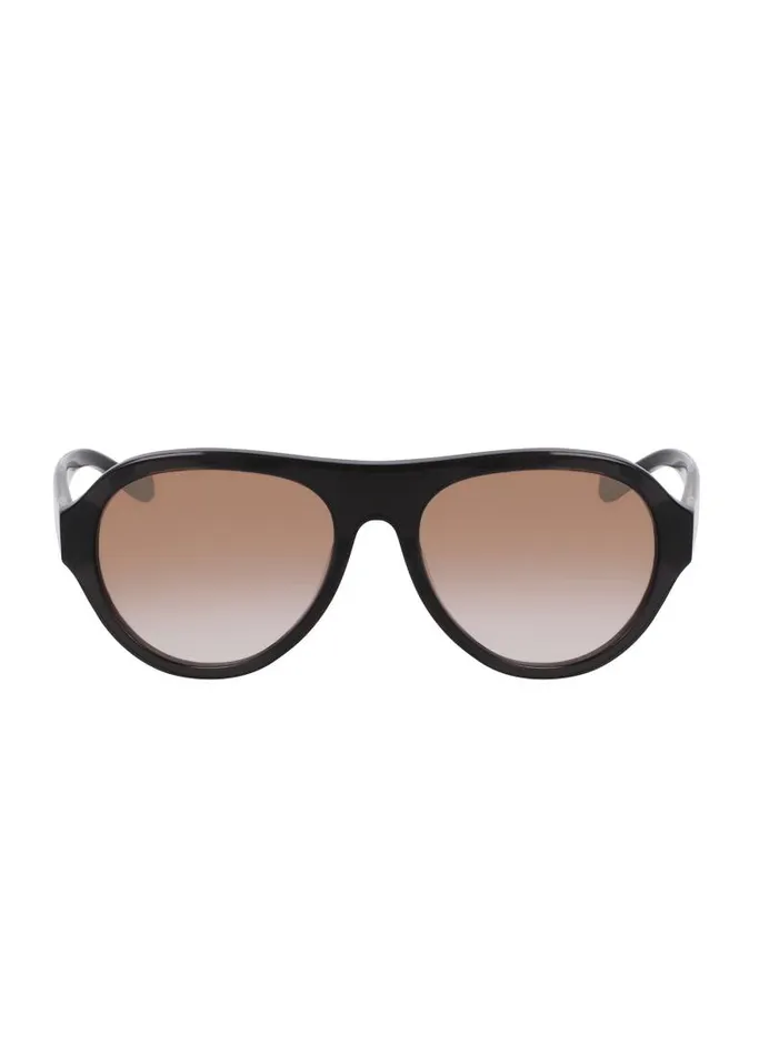 Women AVIATOR 56MM MODERN ICONS Black Crystal Donna Karan New York Eyewear