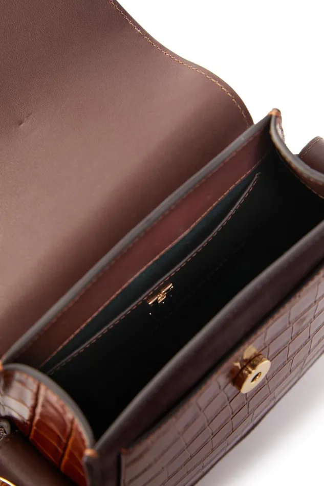 Women Bags Holland Cooper Chelsea Saddle Bag Tan Croc Women Bags Holland Cooper Chelsea Saddle Bag Tan Croc
