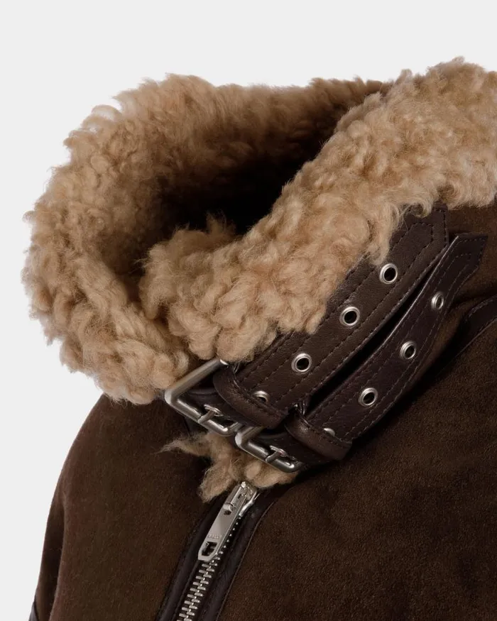 Women Bally Coats and Jackets Aviator Jacket In Brown Shearling Brown Women Bally Coats and Jackets Aviator Jacket In Brown Shearling Brown