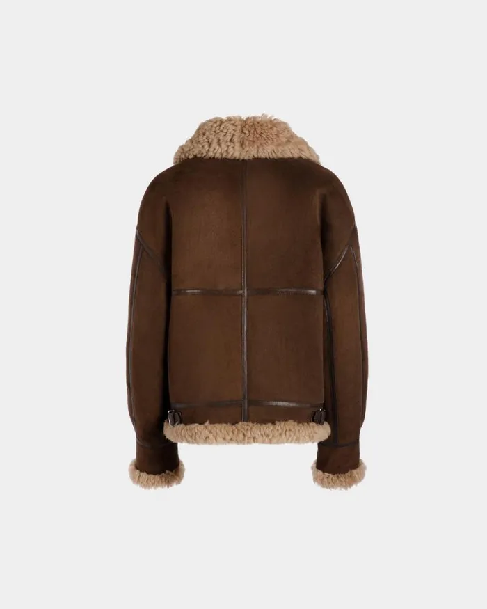 Women Bally Coats and Jackets Aviator Jacket In Brown Shearling Brown Women Bally Coats and Jackets Aviator Jacket In Brown Shearling Brown
