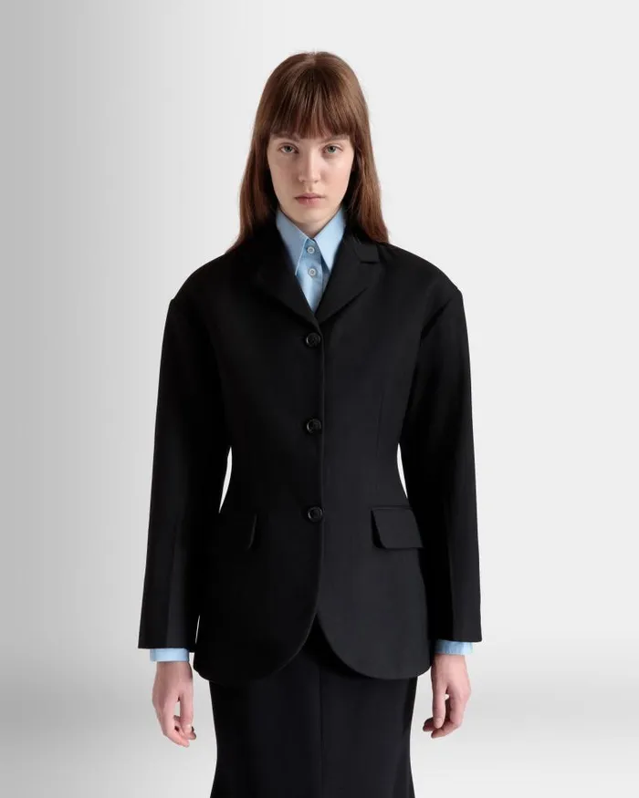 Women Bally Coats and Jackets Blazer In Black Wool Black Women Bally Coats and Jackets Blazer In Black Wool Black