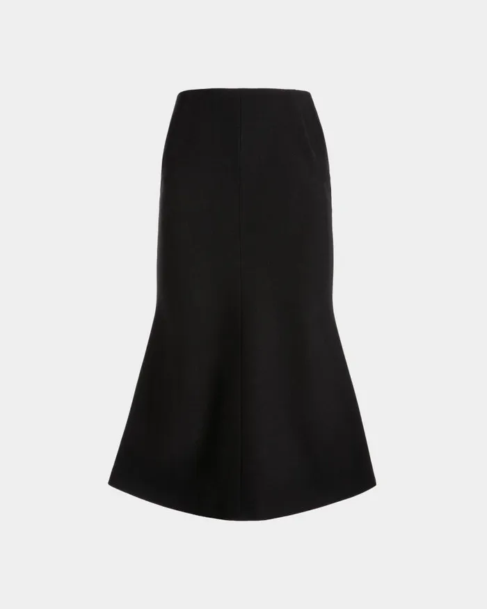 Women Bally Dresses and Skirts Midi Skirt In Black Wool Blend Black