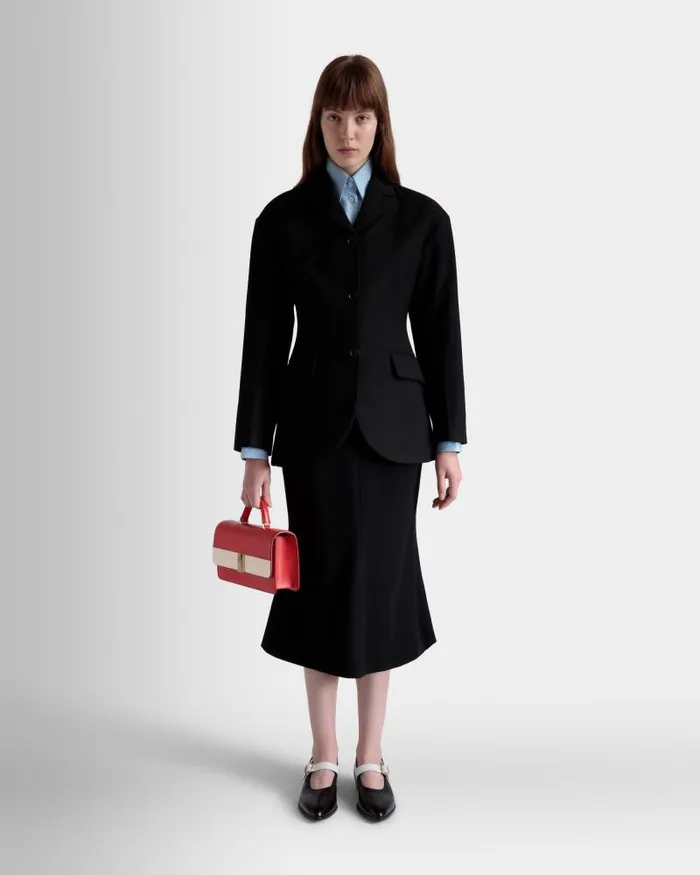 Women Bally Dresses and Skirts Midi Skirt In Black Wool Blend Black Women Bally Dresses and Skirts Midi Skirt In Black Wool Blend Black