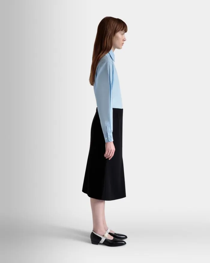 Women Bally Dresses and Skirts Midi Skirt In Black Wool Blend Black Women Bally Dresses and Skirts Midi Skirt In Black Wool Blend Black