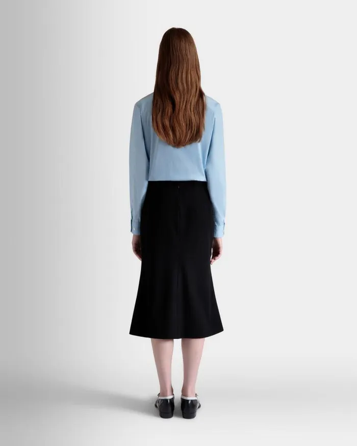 Women Bally Dresses and Skirts Midi Skirt In Black Wool Blend Black Women Bally Dresses and Skirts Midi Skirt In Black Wool Blend Black