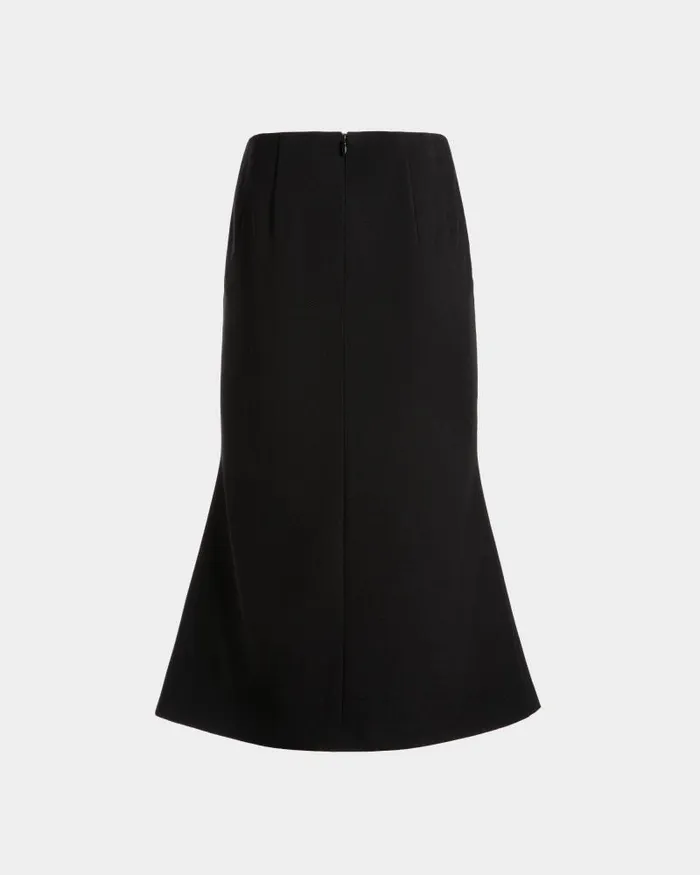 Women Bally Dresses and Skirts Midi Skirt In Black Wool Blend Black Women Bally Dresses and Skirts Midi Skirt In Black Wool Blend Black
