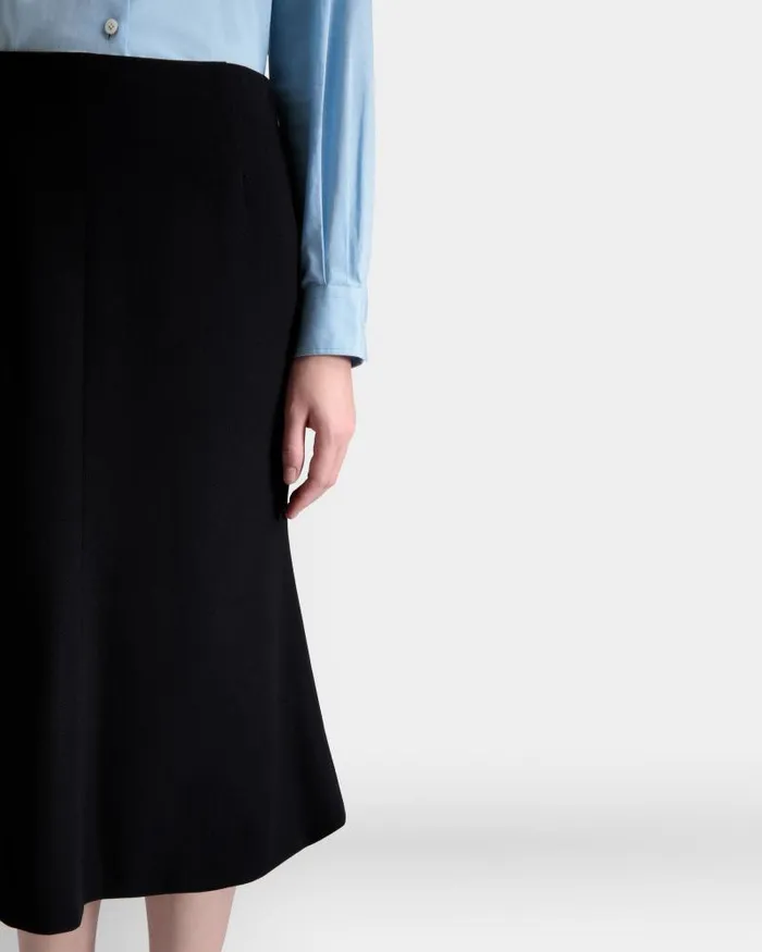 Women Bally Dresses and Skirts Midi Skirt In Black Wool Blend Black Women Bally Dresses and Skirts Midi Skirt In Black Wool Blend Black