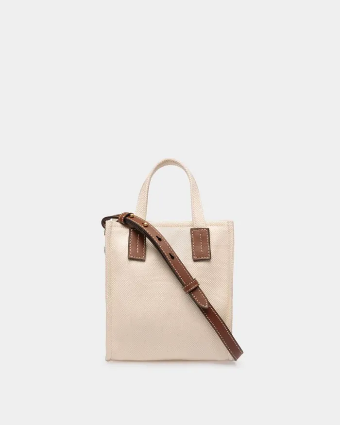 Women Bally Mini and Belt Bags Akelei Mini Tote Bag In Canvas Beige Women Bally Mini and Belt Bags Akelei Mini Tote Bag In Canvas Beige