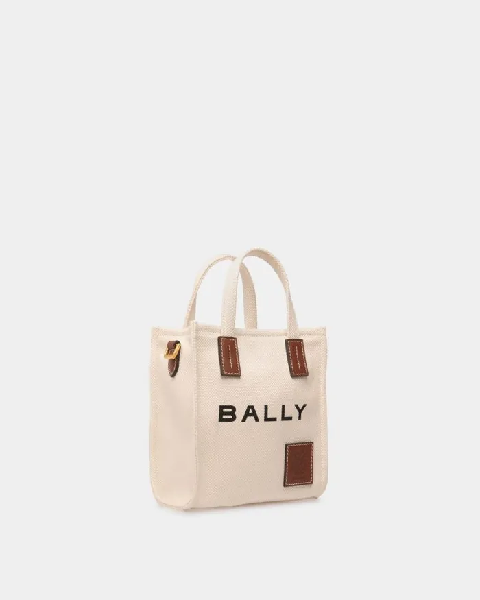 Women Bally Mini and Belt Bags Akelei Mini Tote Bag In Canvas Beige Women Bally Mini and Belt Bags Akelei Mini Tote Bag In Canvas Beige