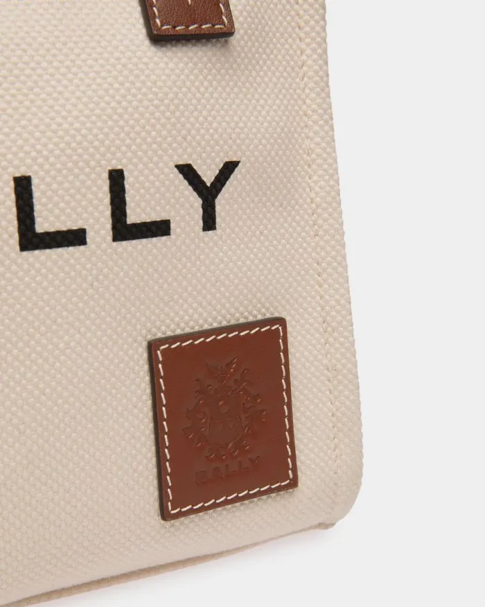 Women Bally Mini and Belt Bags Akelei Mini Tote Bag In Canvas Beige Women Bally Mini and Belt Bags Akelei Mini Tote Bag In Canvas Beige