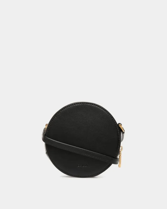 Women Bally Mini and Belt Bags Swissness Round Minibag With Studs In Black Leather Black Women Bally Mini and Belt Bags Swissness Round Minibag With Studs In Black Leather Black