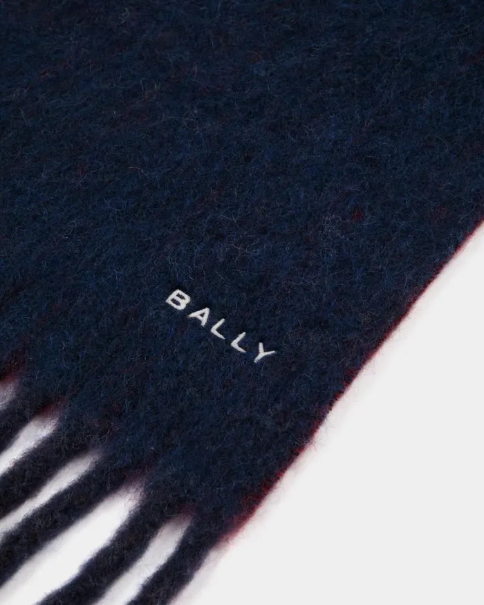 Women Bally Scarves Scarf In Navy Blue And Candy Red Wool Blend Multicolor Women Bally Scarves Scarf In Navy Blue And Candy Red Wool Blend Multicolor