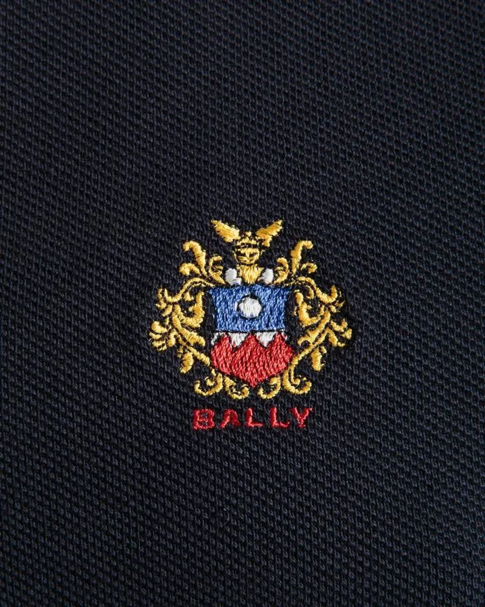 Women Bally Shirts and TShirts Long Sleeve Polo With A Bally Crest Logo In Navy Blue Cotton Blue Women Bally Shirts and TShirts Long Sleeve Polo With A Bally Crest Logo In Navy Blue Cotton Blue