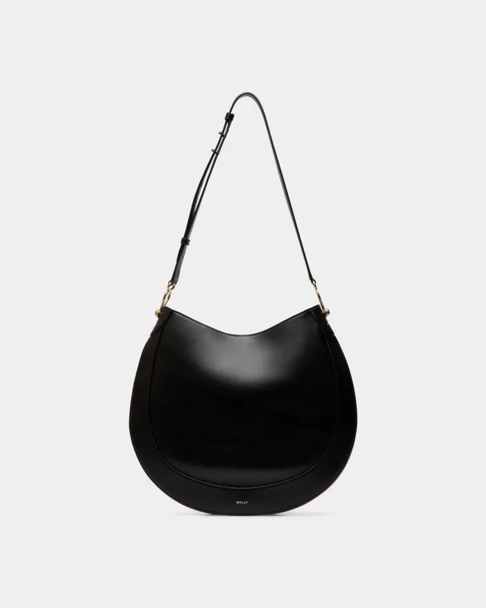 Women Bally Shoulder Bags Lune Hobo Bag In Black Leather Black