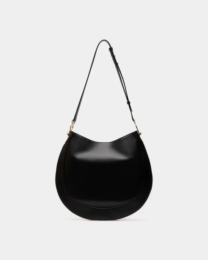 Women Bally Shoulder Bags Lune Hobo Bag In Black Leather Black Women Bally Shoulder Bags Lune Hobo Bag In Black Leather Black