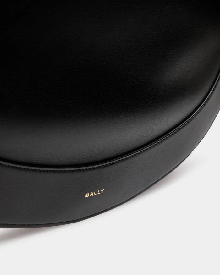 Women Bally Shoulder Bags Lune Hobo Bag In Black Leather Black Women Bally Shoulder Bags Lune Hobo Bag In Black Leather Black