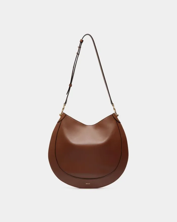 Women Bally Shoulder Bags Lune Hobo Bag In Brown Leather Brown