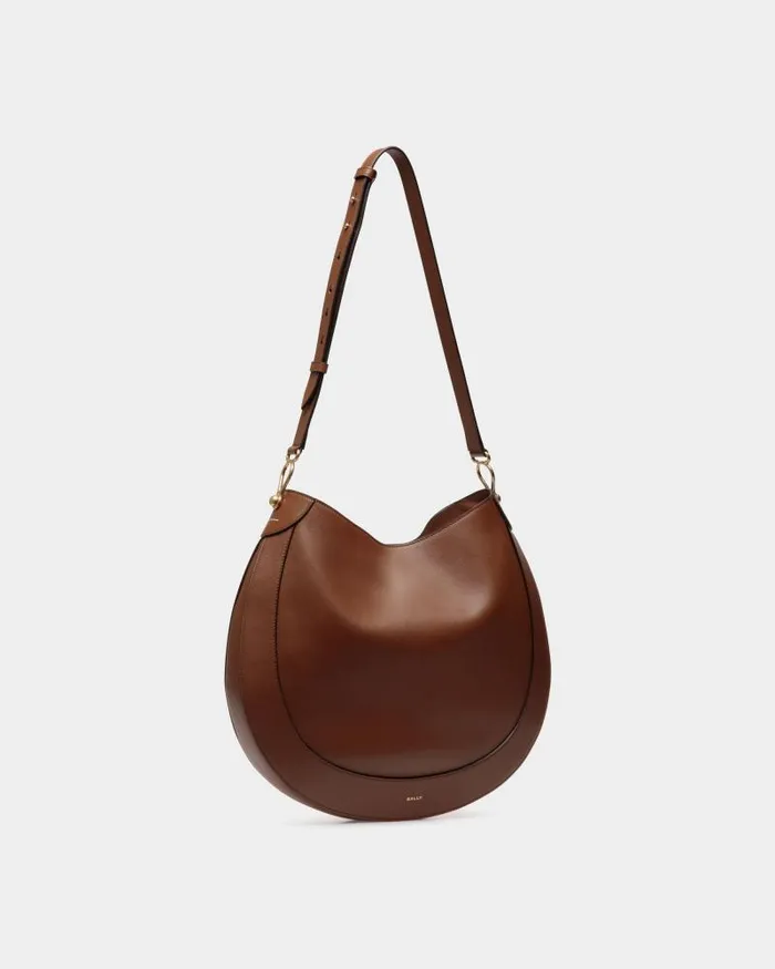 Women Bally Shoulder Bags Lune Hobo Bag In Brown Leather Brown Women Bally Shoulder Bags Lune Hobo Bag In Brown Leather Brown