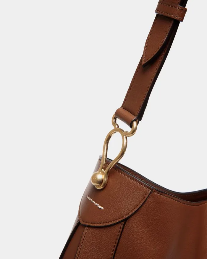 Women Bally Shoulder Bags Lune Hobo Bag In Brown Leather Brown Women Bally Shoulder Bags Lune Hobo Bag In Brown Leather Brown