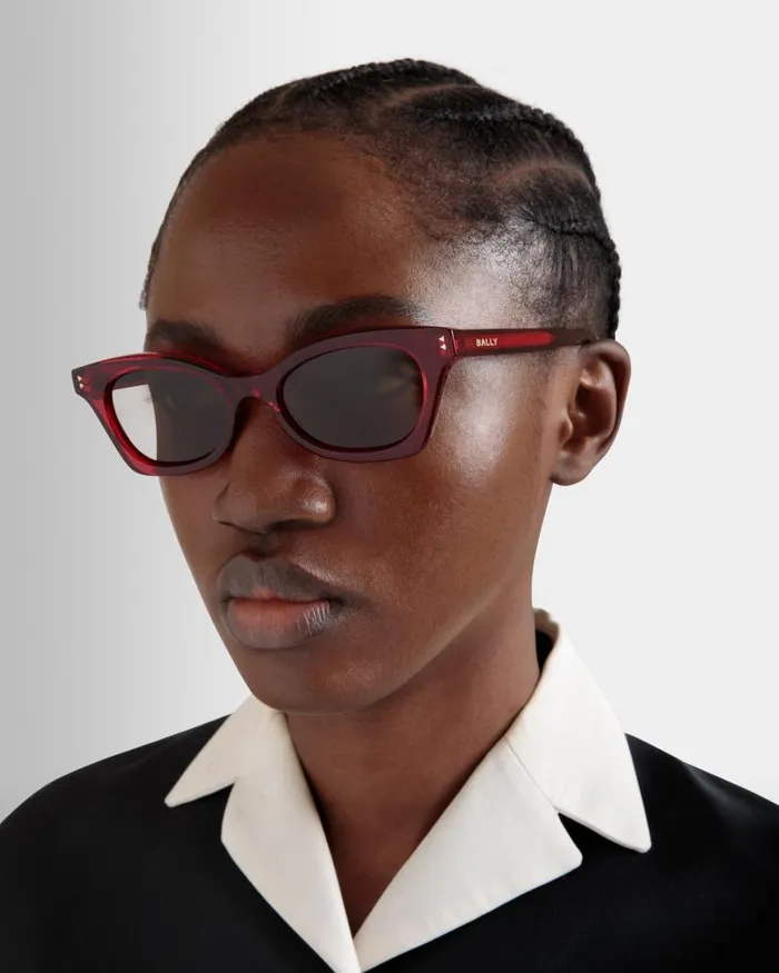Women Bally Sunglasses Sue Sunglasses In Red Acetate Red Women Bally Sunglasses Sue Sunglasses In Red Acetate Red